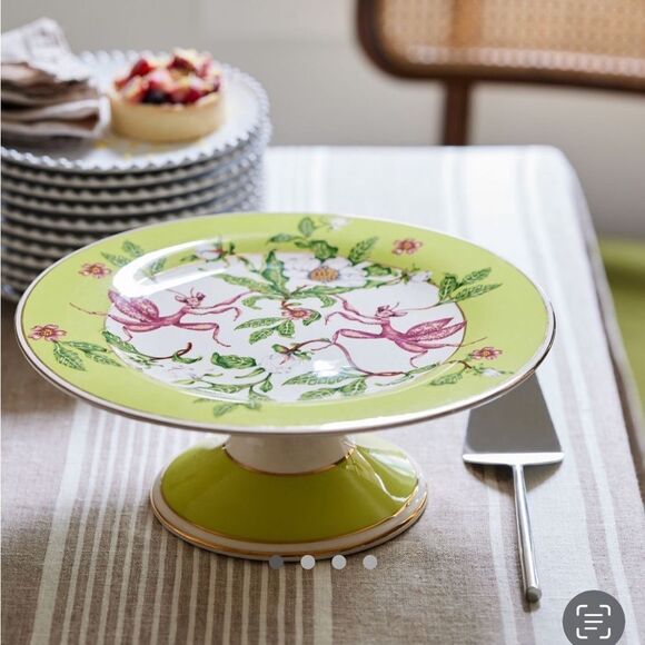 NWT Lou Rota MOTHER NATURE Anthropologie Mantis Insect Cake Stand Cake Plate - Picture 1 of 10